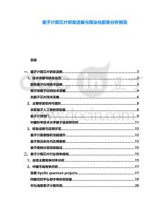 量子計(jì)算芯片研發(fā)進(jìn)展與商業(yè)化前景分析報(bào)告