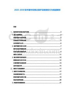 2025-2030軟件著作權(quán)登記保護(hù)流程侵權(quán)行為規(guī)避解析