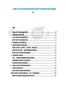 中國(guó)工業(yè)氣體市場(chǎng)供需研究及特種氣體與國(guó)產(chǎn)替代機(jī)遇報(bào)告
