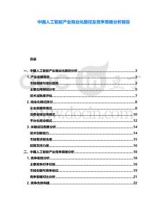 中國人工智能產(chǎn)業(yè)商業(yè)化路徑及競爭策略分析報告