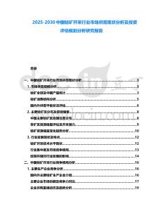 2025-2030中國鉿礦開采行業(yè)市場供需現(xiàn)狀分析及投資評估規(guī)劃分析研究報告