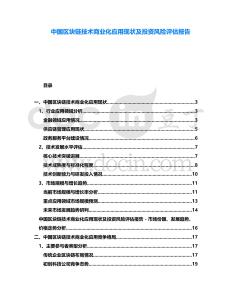 中國區(qū)塊鏈技術(shù)商業(yè)化應(yīng)用現(xiàn)狀及投資風險評估報告