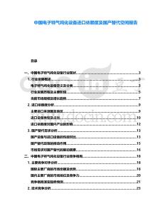 中國電子特氣純化設(shè)備進(jìn)口依賴度及國產(chǎn)替代空間報(bào)告