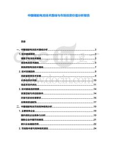 中國儲能電池技術(shù)路線與市場投資價值分析報告