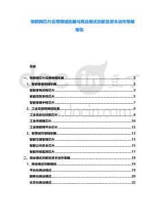 物聯(lián)網(wǎng)芯片應(yīng)用領(lǐng)域拓展與商業(yè)模式創(chuàng)新及資本運作策略報告