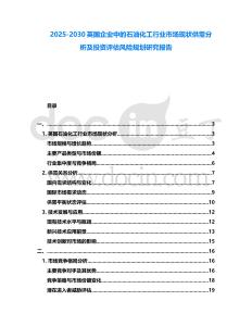 2025-2030英國企業(yè)中的石油化工行業(yè)市場現狀供需分析及投資評估風險規(guī)劃研究報告