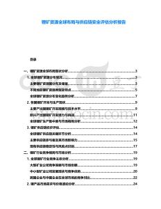 鋰礦資源全球布局與供應(yīng)鏈安全評估分析報告