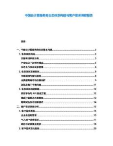 中國云計算服務商生態體系構建與客戶需求洞察報告