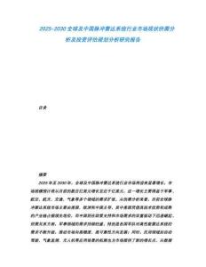 2025-2030全球及中國脈沖雷達系統行業市場現狀供需分析及投資評估規劃分析研究報告