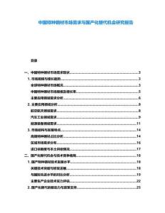 中國特種鋼材市場需求與國產化替代機會研究報告