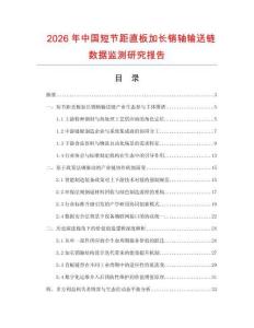 2026年中國短節距直板加長銷軸輸送鏈數據監測研究報告