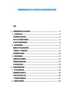 中國直播電商行業生態重構與流量變現模式報告