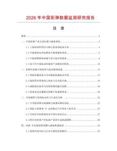 2026年中國彩彈數據監測研究報告