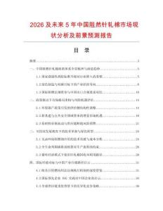 2026及未來5年中國阻然針軋棉市場現(xiàn)狀分析及前景預測報告
