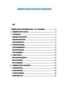 中國(guó)越野車(chē)改裝件合規(guī)性管理與市場(chǎng)規(guī)范報(bào)告