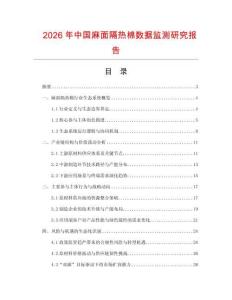 2026年中國麻面隔熱棉數據監測研究報告
