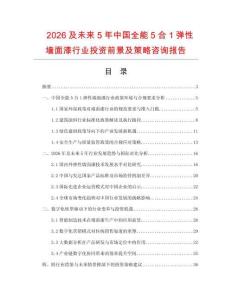 2026及未來5年中國全能5合1彈性墻面漆行業投資前景及策略咨詢報告