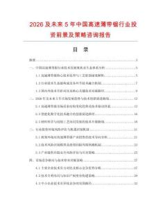 2026及未來5年中國高速薄帶鋸行業投資前景及策略咨詢報告
