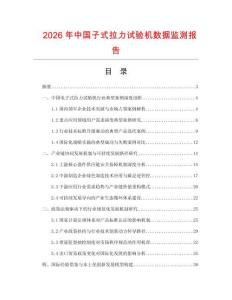 2026年中国子式拉力试验机数据监测报告