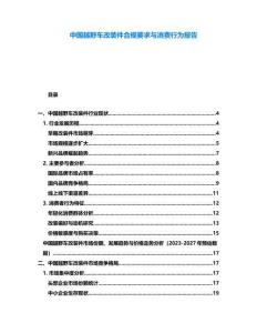 中國(guó)越野車(chē)改裝件合規(guī)要求與消費(fèi)行為報(bào)告