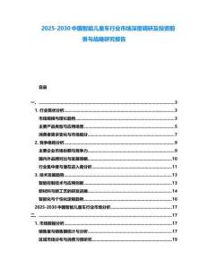 2025-2030中國智能兒童車行業市場深度調研及投資前景與戰略研究報告