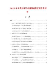 2026年中國迷彩作戰靴數據監測研究報告