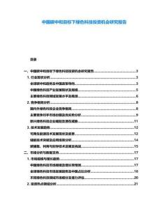 中國碳中和目標下綠色科技投資機會研究報告