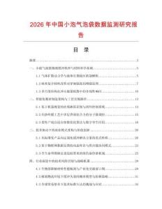 2026年中國小泡氣泡袋數據監測研究報告