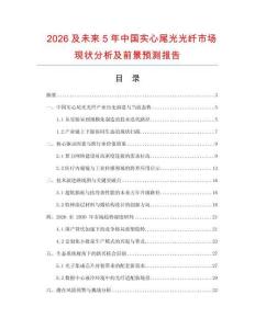 2026及未來5年中國實心尾光光纖市場現(xiàn)狀分析及前景預(yù)測報告