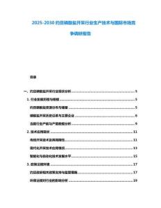 2025-2030約旦磷酸鹽開采行業(yè)生產(chǎn)技術(shù)與國際市場(chǎng)競(jìng)爭(zhēng)調(diào)研報(bào)告