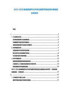 2025-2030能源管理平臺開發與建筑節能改造方案規劃分析研究