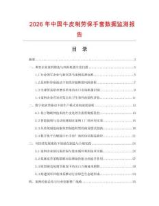 2026年中國牛皮制勞保手套數據監測報告