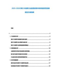 2025-2030預付卡消費行業監管政策市場風險防范發展規劃方案指南