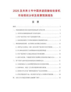 2025及未來5年中國多波段接收收音機市場現(xiàn)狀分析及前景預測報告