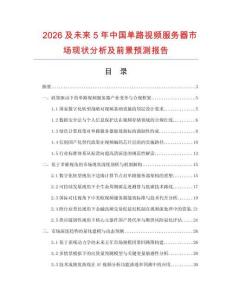 2026及未來5年中國單路視頻服務(wù)器市場現(xiàn)狀分析及前景預(yù)測報(bào)告