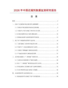 2026年中國(guó)遲凝劑數(shù)據(jù)監(jiān)測(cè)研究報(bào)告