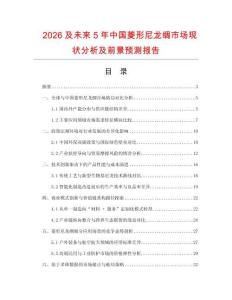 2026及未来5年中国菱形尼龙绸市场现状分析及前景预测报告