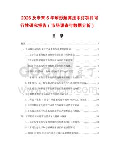 2026及未來5年球形超高壓汞燈項目可行性研究報告（市場調查與數據分析）