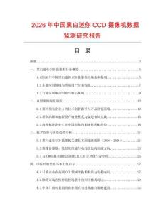 2026年中國黑白迷你CCD攝像機數據監測研究報告