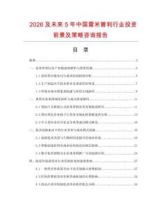2026及未來5年中國雷米普利行業投資前景及策略咨詢報告