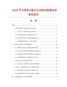 2026年中國多功能水壓試驗(yàn)機(jī)數(shù)據(jù)監(jiān)測研究報告