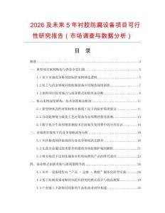 2026及未來5年襯膠防腐設(shè)備項目可行性研究報告（市場調(diào)查與數(shù)據(jù)分析）