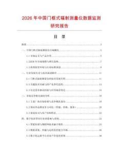 2026年中國門框式輻射測量儀數據監測研究報告