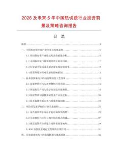 2026及未來5年中國熱切袋行業投資前景及策略咨詢報告