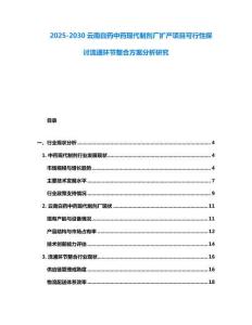 2025-2030云南白藥中藥現代制劑廠擴產項目可行性探討流通環節整合方案分析研究