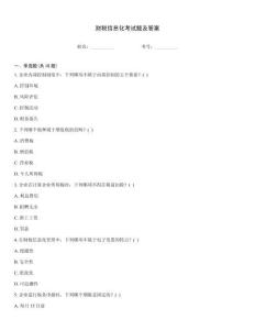 財稅信息化考試題及答案