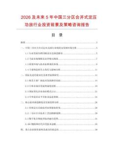 2026及未來5年中國三分區合并式定壓功放行業投資前景及策略咨詢報告