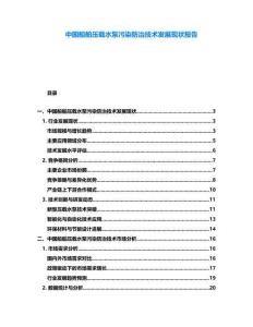 中國船舶壓載水泵污染防治技術(shù)發(fā)展現(xiàn)狀報告