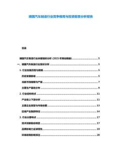 德國汽車制造行業(yè)競爭格局與投資前景分析報告
