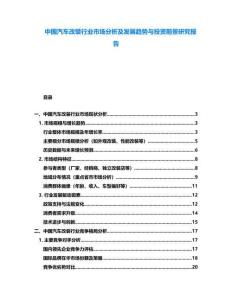 中國汽車改裝行業(yè)市場分析及發(fā)展趨勢與投資前景研究報(bào)告